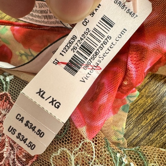 Victoria's Secret Floral Embroidery Lace Thong Red - Picture 5 of 8